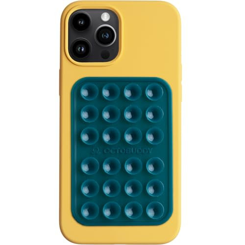 OCTOBUDDY - Silicone Suction Phone Case Adhesive Mount - Hands-Free, Strong Grip Holder for Selfies & Videos - Durable, Easy to Use - iPhone & Android Compatible - 2.25″ x 3.25″, Teal | Amazon (US)