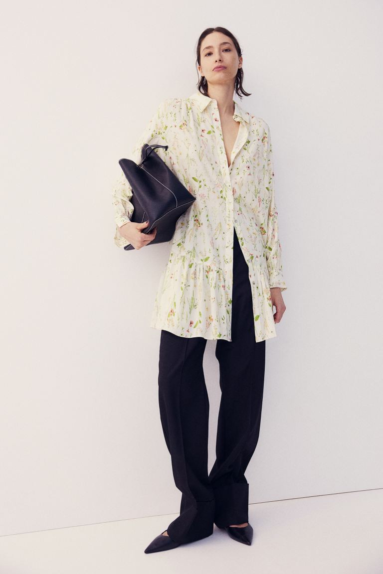 Chemisier oversize - Bianco/fiori - DONNA | H&M IT | H&M (FR, IT, ES, PT, BE)