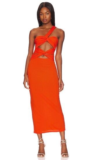 Mirabelle Dress in Tangerine | Revolve Clothing (Global)