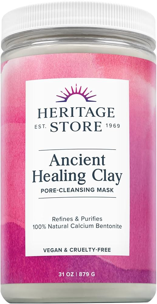 Heritage Store Ancient Healing Clay Pore-Cleansing Mask | Refines & Purifies with 100% Natural Ca... | Amazon (US)