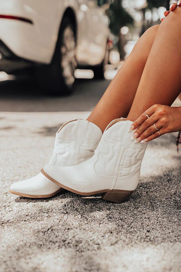 The Coop Faux Leather Cowboy Boot In White | Impressions Online Boutique