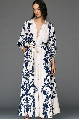 The Mona Linen Shirt Dress by Maeve | Anthropologie (US)
