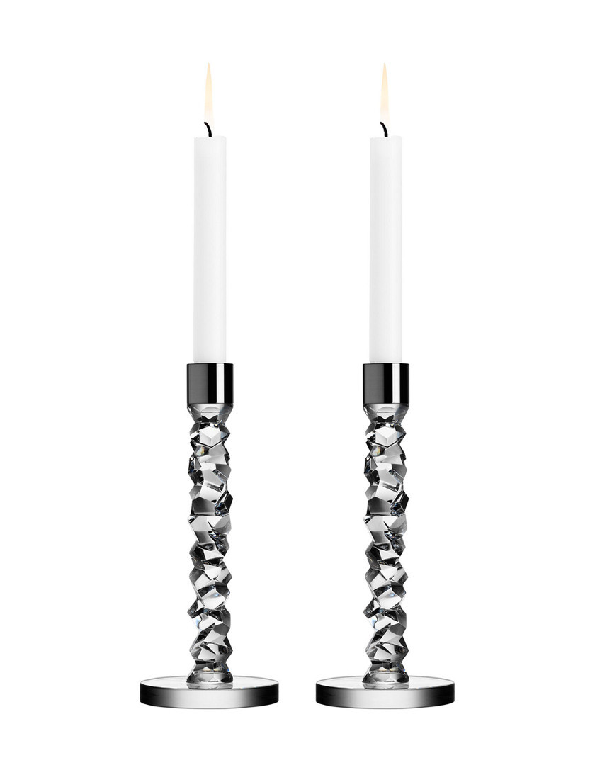 Orrefors Carat Candlestick Pair | Gilt