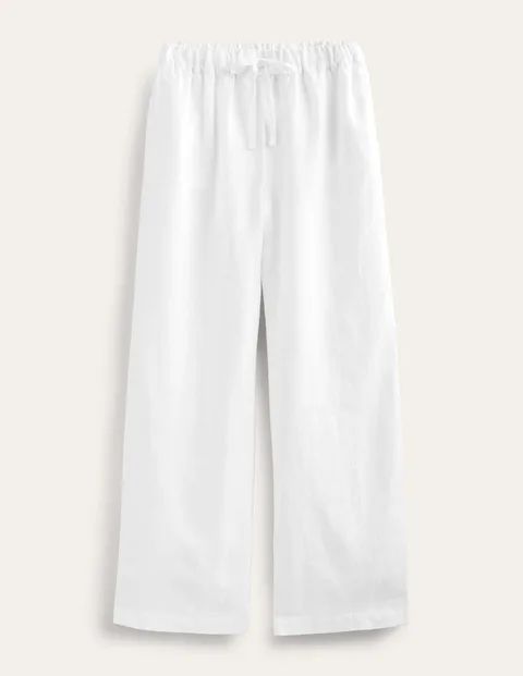 Relaxed Pull-on Linen Trousers | Boden (UK & IE)