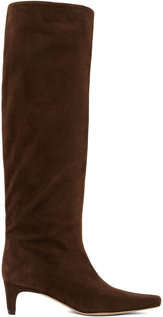 Staud Brown Wally Suede Tall Boots | SSENSE