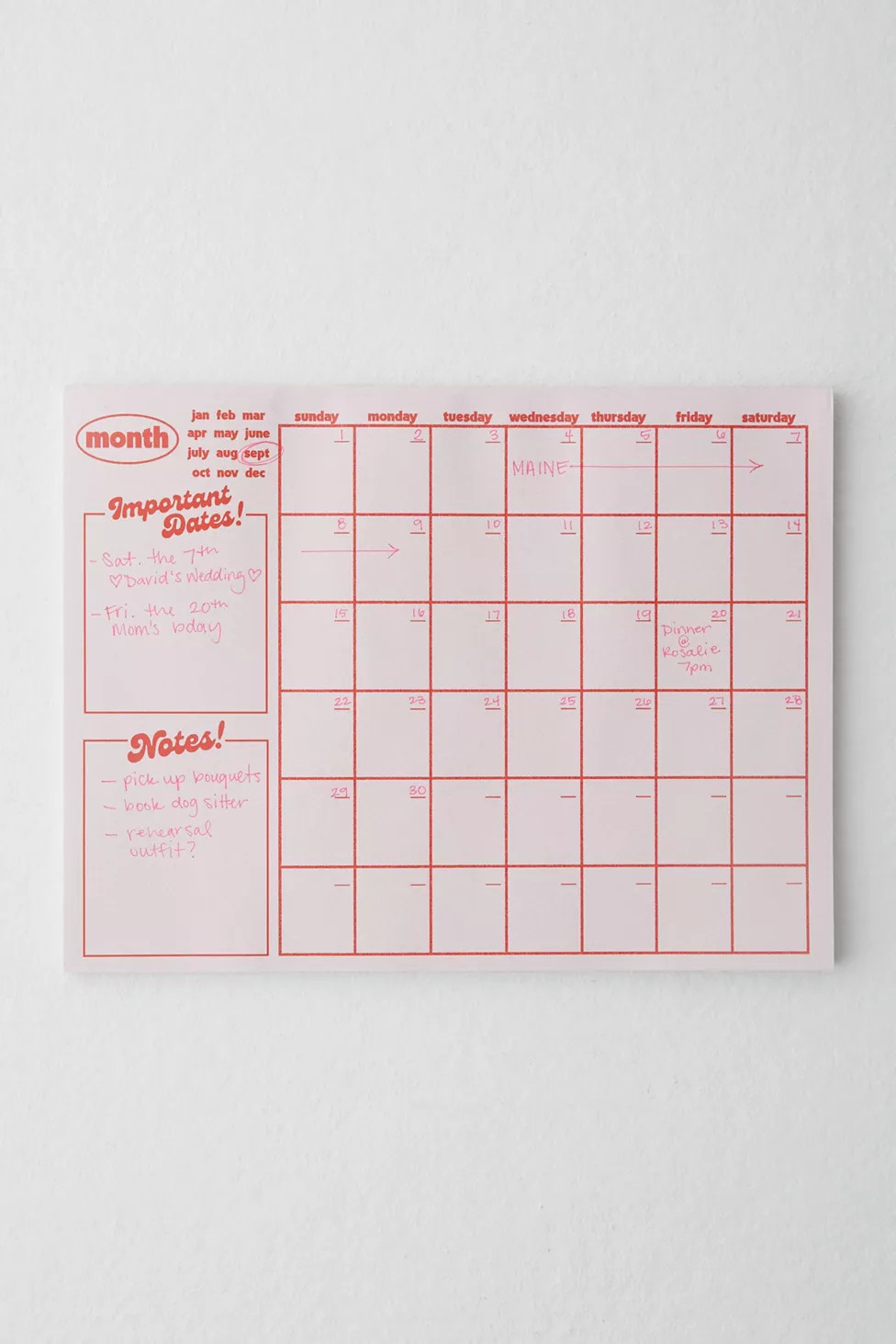 Sunthing Studio Monthly Desk Calendar | Urban Outfitters (US and RoW)