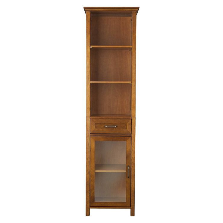 Avery Linen Cabinet with One Drawer Oil Oak Brown - Elegant Home Fashions | Target