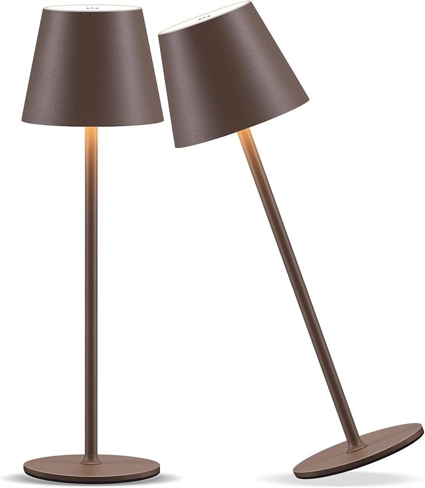 Cordless Rechargeable Table Lamp Set of 2, 5000mAh Battery Powered LED Desk Lamps, 3 Color Steple... | Amazon (US)