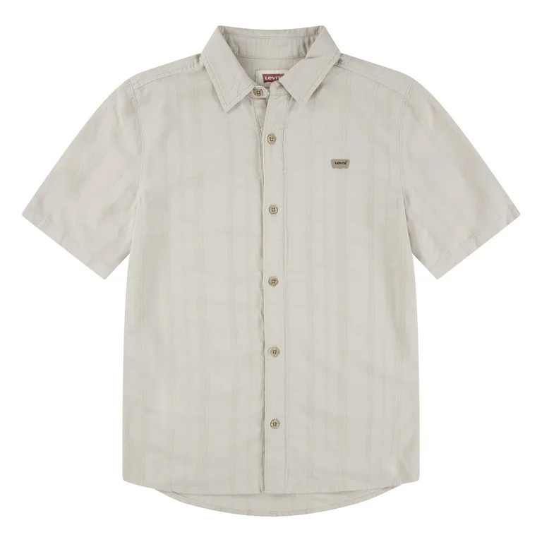 Levi's Boys' Textured Button Up Shirt with Short Sleeves, Sizes 8-20 | Walmart (US)