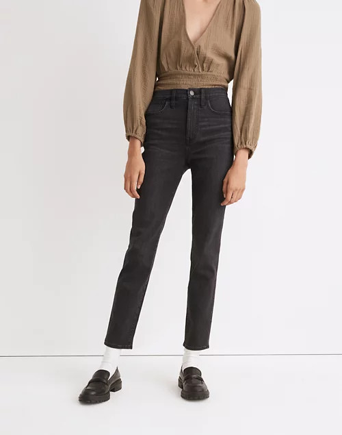 Petite High-Rise Slim Straight Jeans in Richgrove Wash | Madewell