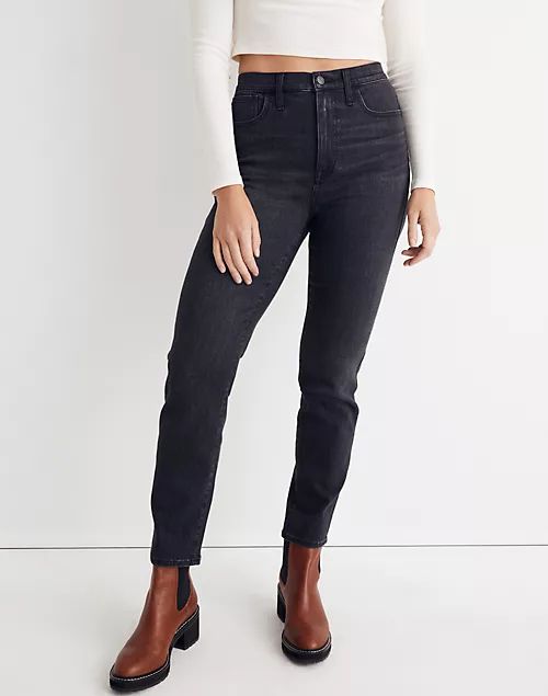 Petite High-Rise Slim Straight Jeans in Richgrove Wash | Madewell