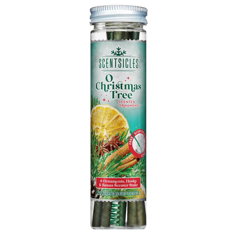 Scentsicles Scented Ornament Sticks, O Christmas Tree 6ct Bottle | Walmart (US)