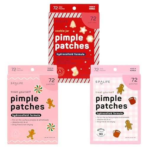 SpaLife Beauty Holiday Cookies Pimple Patches for Face | Korean Hydrocolloid Zit Patches | Pimple Stickers Christmas Gifts for Women | Blemish Patch | Cute Acne Patch | Stocking Stuffers | 216 Count | Amazon (US)