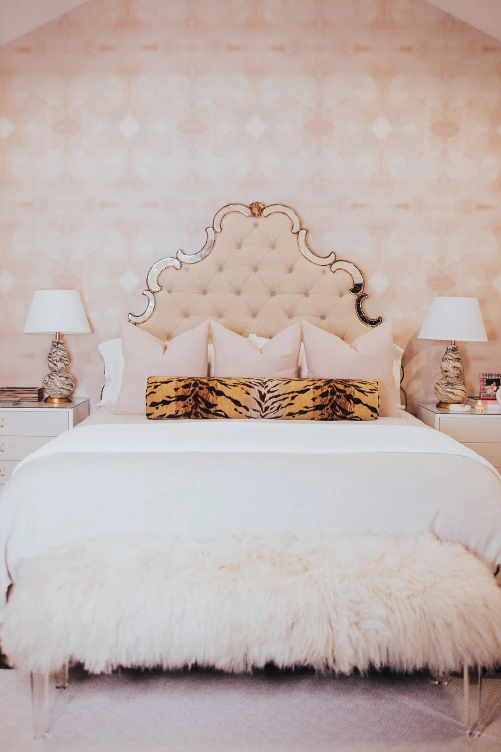 Overflow Blush Grasscloth Wallpaper | Jenn Thatcher Art