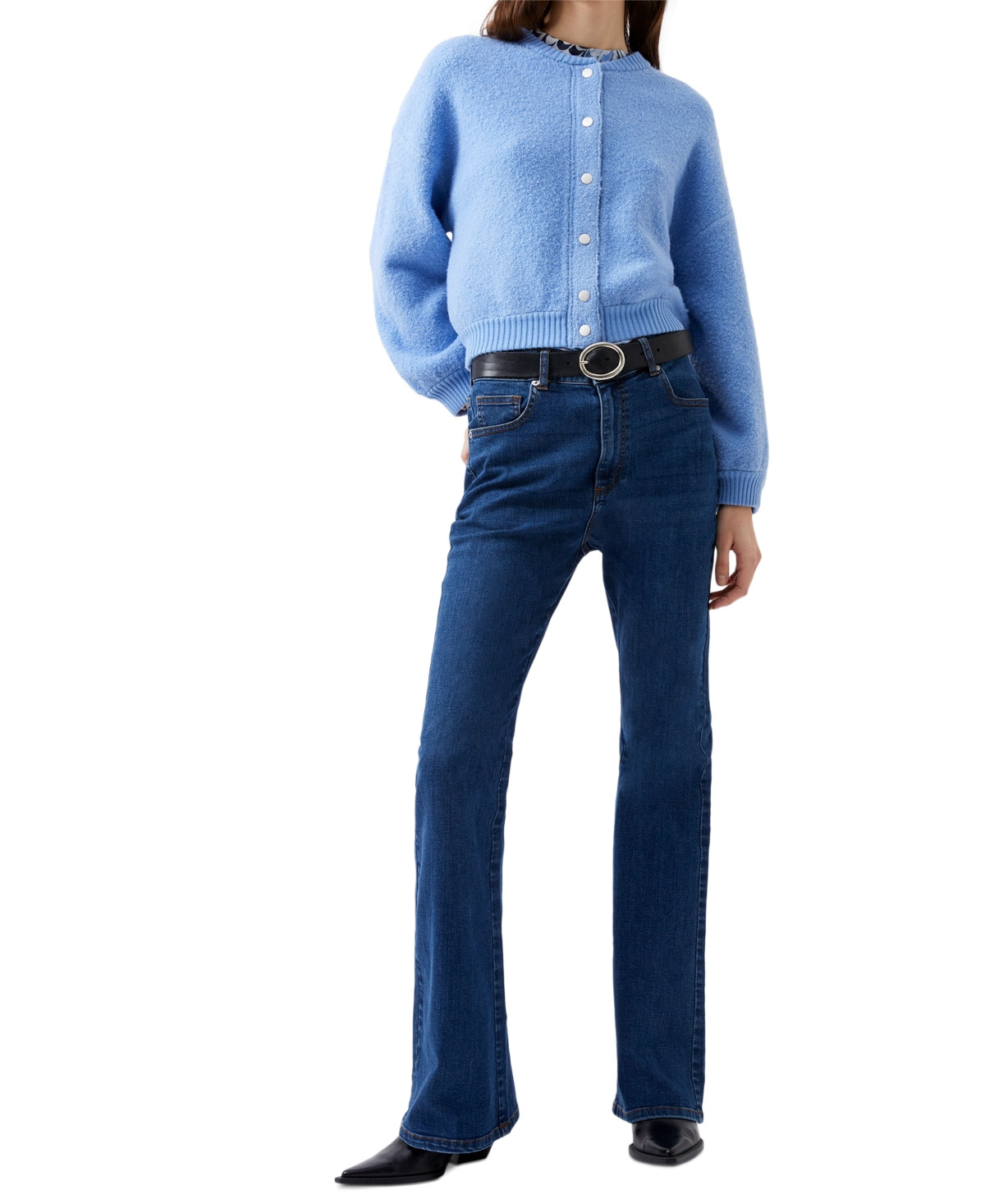 French Connection Women's Melissa Knit Bomber Jacket - Dusted Blue | Macy's