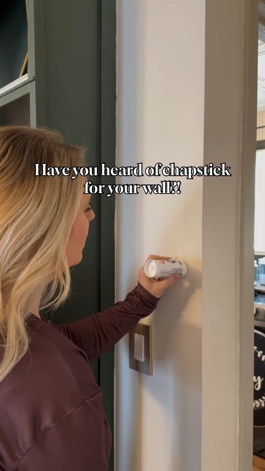 What?! So good! Perfect for touching up all my nail holes from Christmas!! #diyhome #homeupdates 