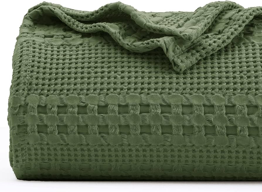 PHF 100% Cotton Waffle Weave Blanket King Size - Washed Soft Lightweight Blanket for All Season -... | Amazon (US)