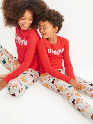 Matching Thanksgiving Gender-Neutral Snug-Fit Pajama Set for Kids | Old Navy (US)