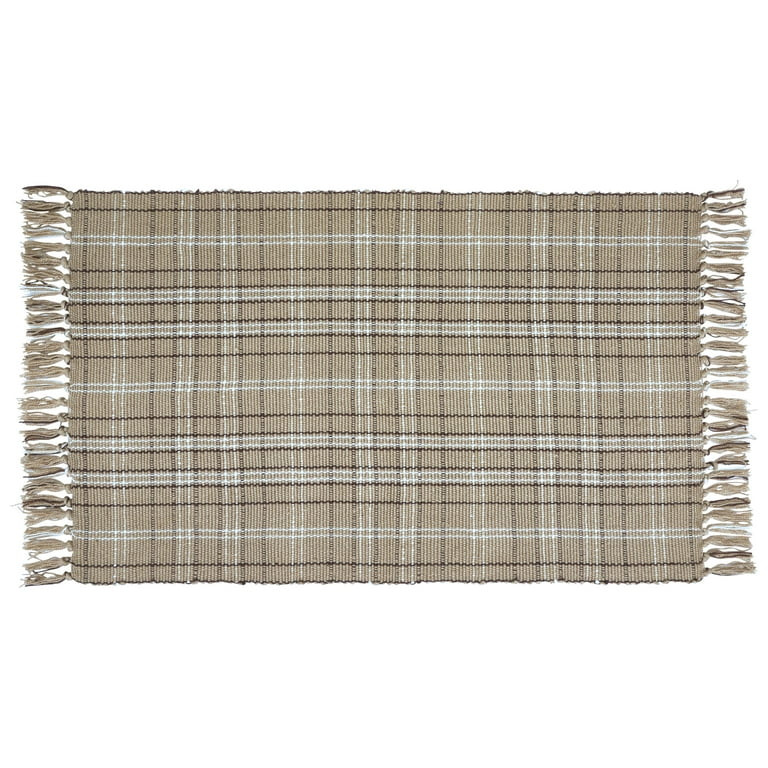 My Texas House Neutral Check Indoor/Outdoor Layering Rug, 24" x 38" | Walmart (US)