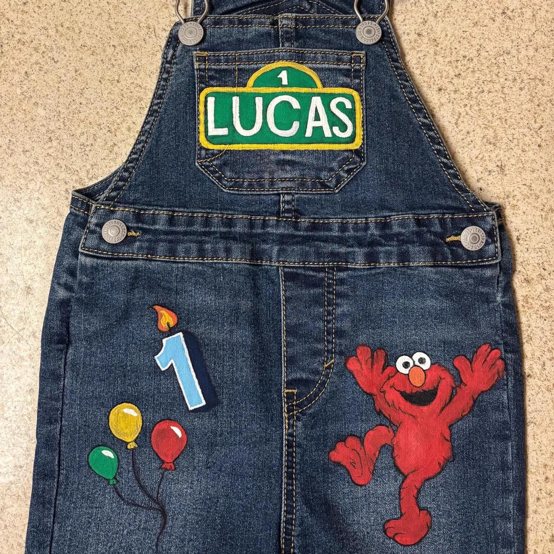 Sesame Street Overalls Custom Hand Painted for Babies and Kids - Etsy | Etsy (US)