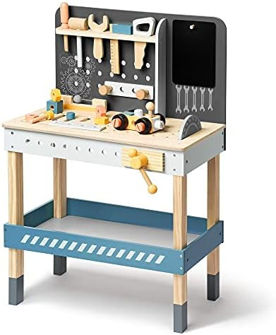 ROBUD Tool Bench Set for Toddlers Wooden Workbench Toy Workshop Construction Tools Bench Creative... | Amazon (US)