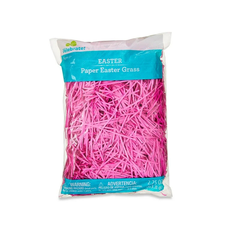 Easter Pink Paper Easter Grass, 2.25 oz, by Way To Celebrate | Walmart (US)