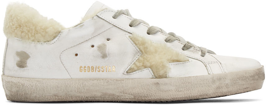 White Shearling Superstar Sneakers | SSENSE