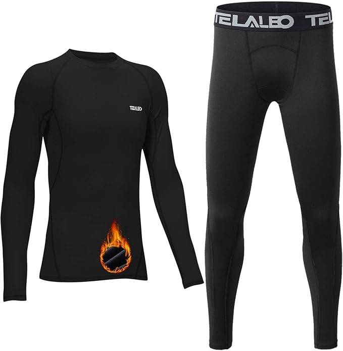 TELALEO Youth Boys' Girls' Thermal Compression Shirt Long Sleeve Fleece Lined Base Layer Athletic... | Amazon (US)