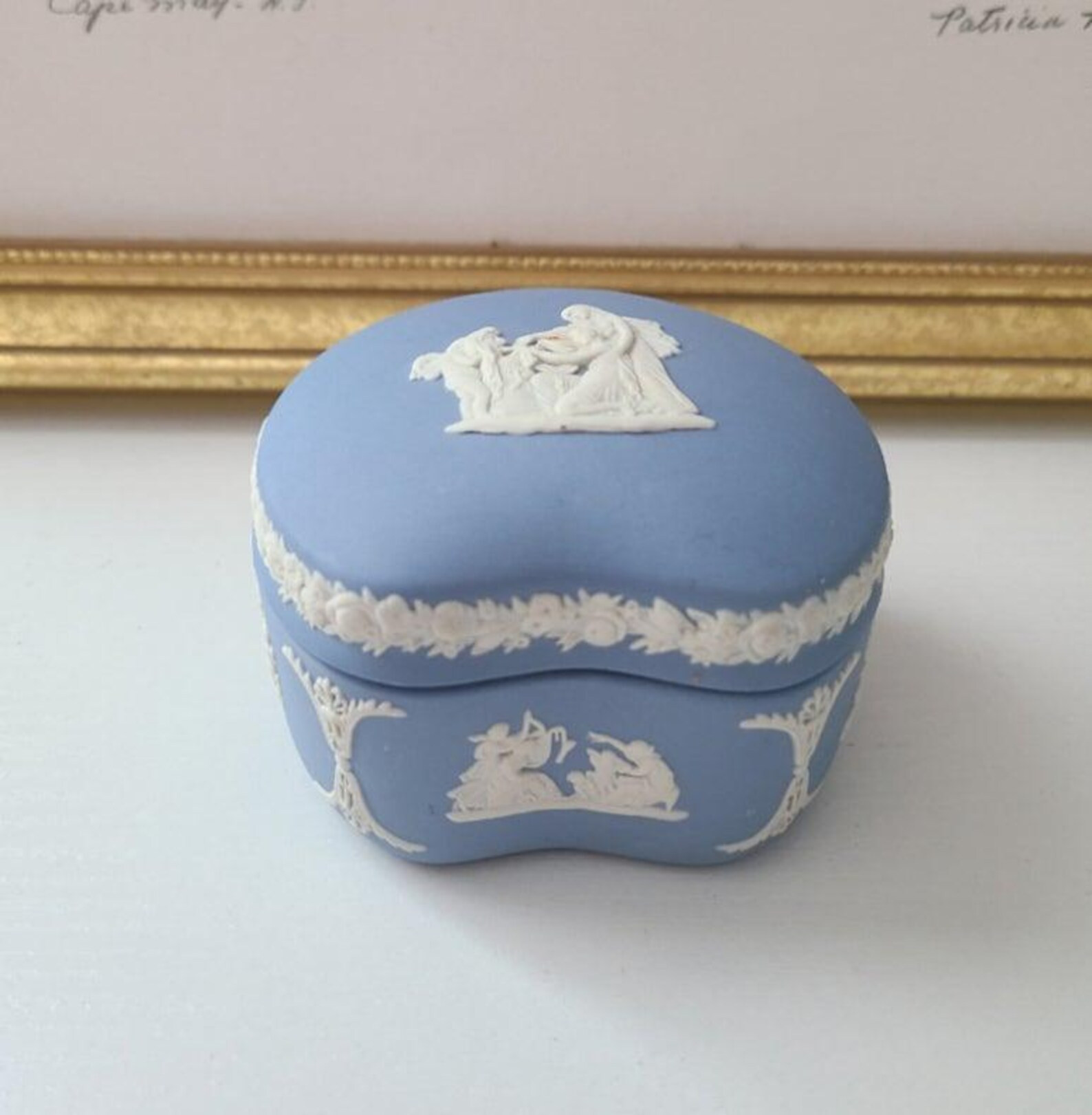 Wedgewood Light Blue Jasperware Kidney Shaped Trinket Box - Made in England - Etsy | Etsy (Global)