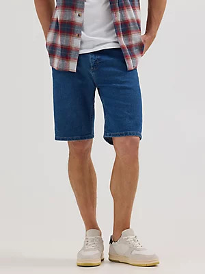 Men's Wrangler® Five Star Premium 5-pocket Relaxed Denim Short in Medium Stone | Wrangler