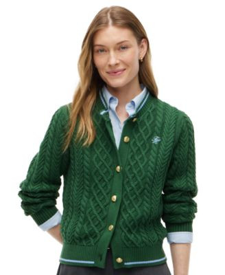 Tommy Hilfiger Women's Heritage Cable Long-Sleeve Cardigan - Dark Blue | Macy's