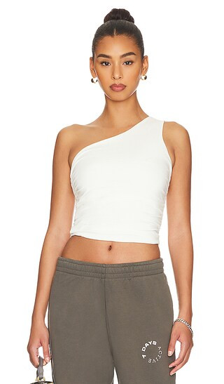 Anna Ruched Top in White | Revolve Clothing (Global)