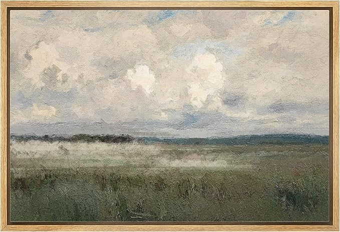 MUDECOR Framed Canvas Print Wall Art Pastel Watercolor Country Field Western Wall Art Nature Wild... | Amazon (US)