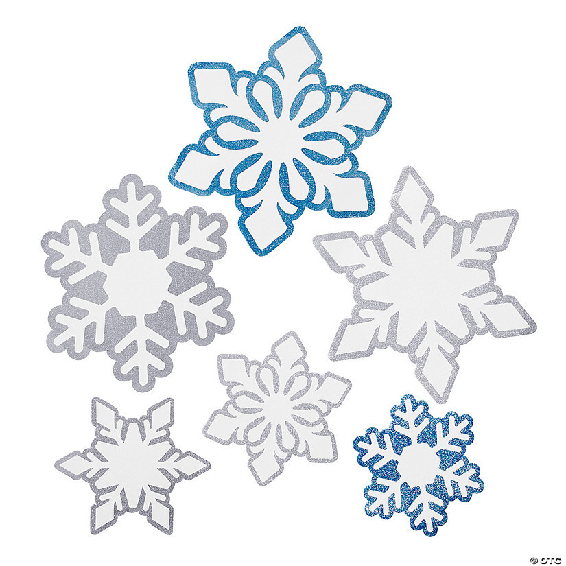 Jumbo Glitter Snowflake Cutouts - 6 Pc. | Oriental Trading Company