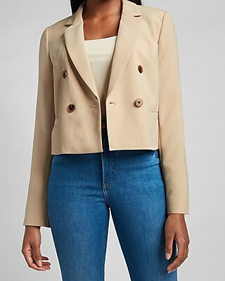 Cropped Double Breasted Blazer | Express