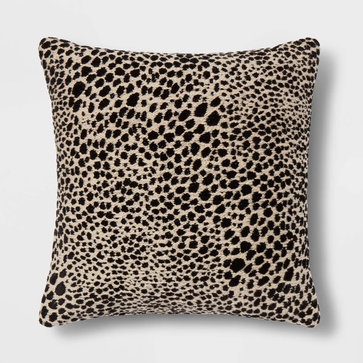 Square Jacquard Leopard Decorative Throw Pillow Black/Natural - Threshold™ | Target