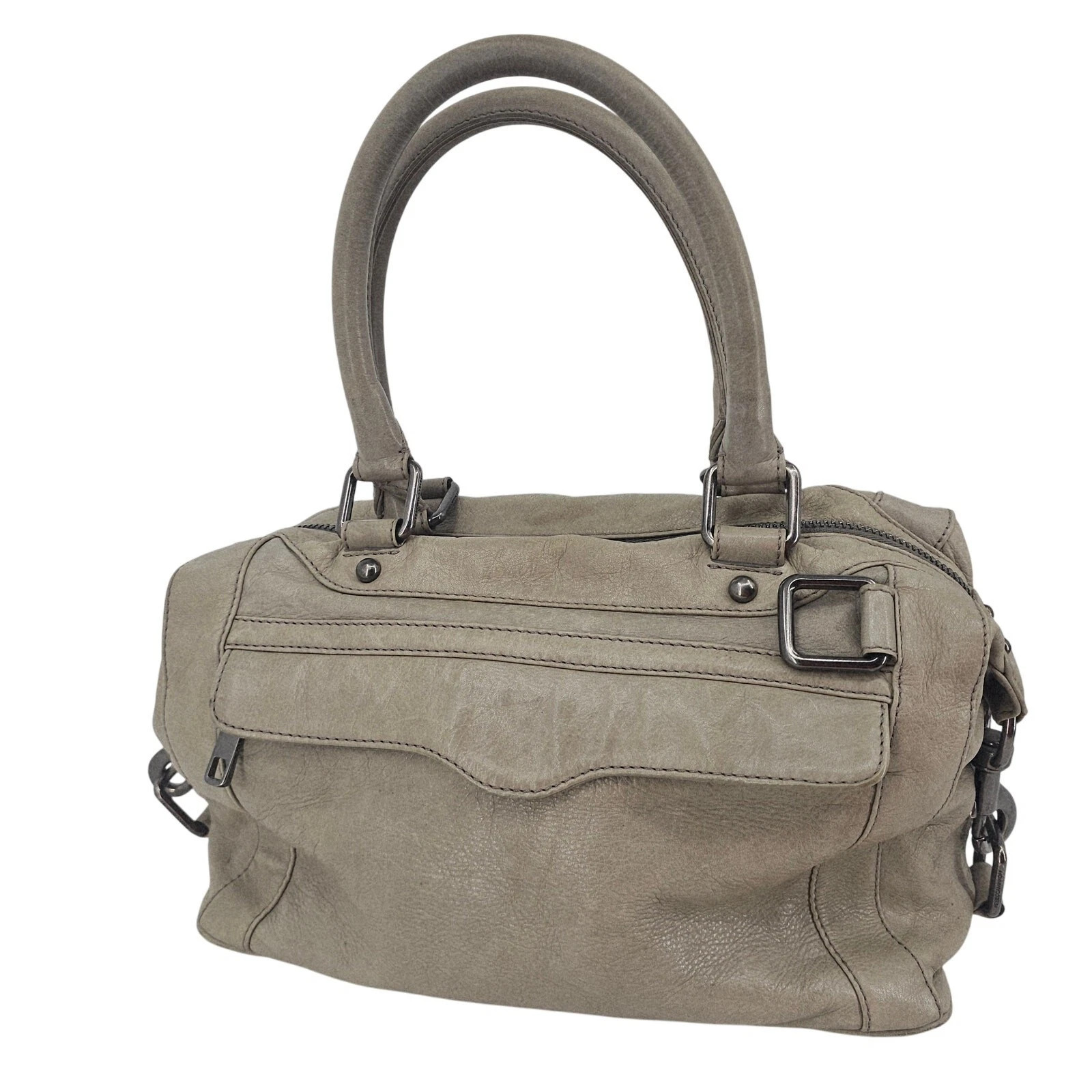 Rebecca Minkoff Mab Mini Bombe Satchel Gray Purse Bag *no crossbody strap* Boho | eBay AU