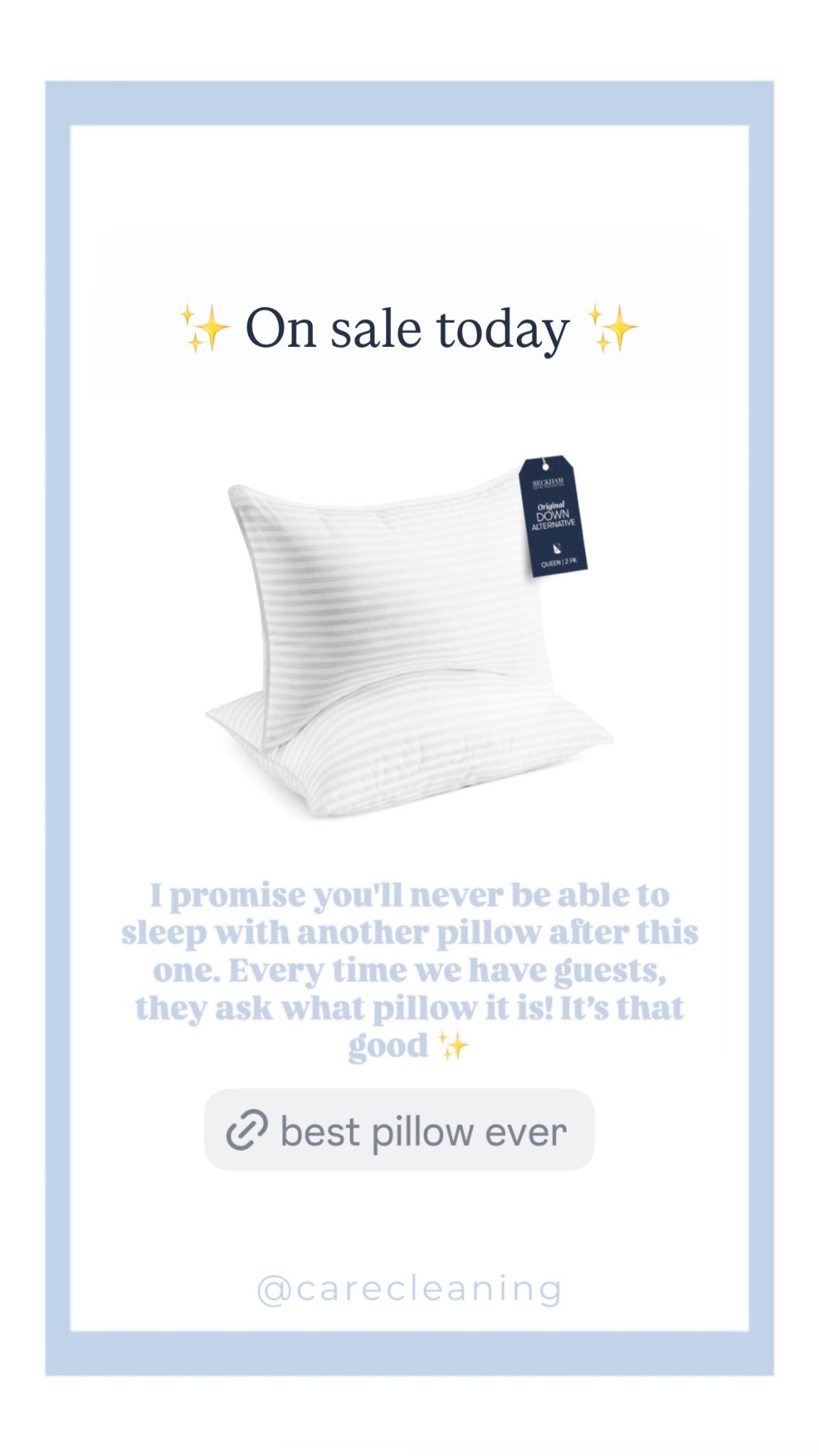 ✨ On sale today ✨ I promise you'll never be able to sleep with another pillow after this one. Every time we have guests, they ask what pillow it is! It's that good st

#LTKmomlife #LTKSaleAlert #LTKHome