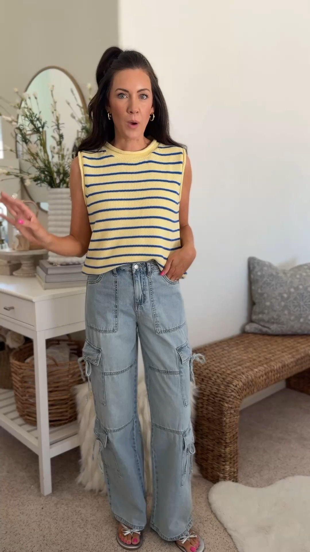 $19 jeans RESTOCKED—run tts, wearing a 2
Medium sweater, also comes in white + blue 

#LTKSeasonal #LTKmomlife #LTKootd