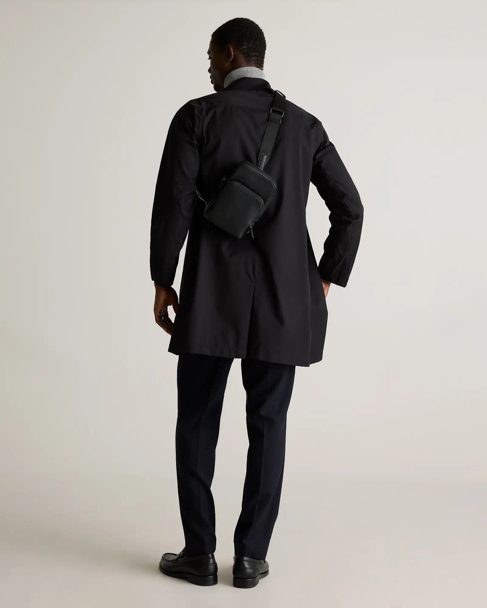 Excursion Italian Leather Sling Pack in Black | Quince