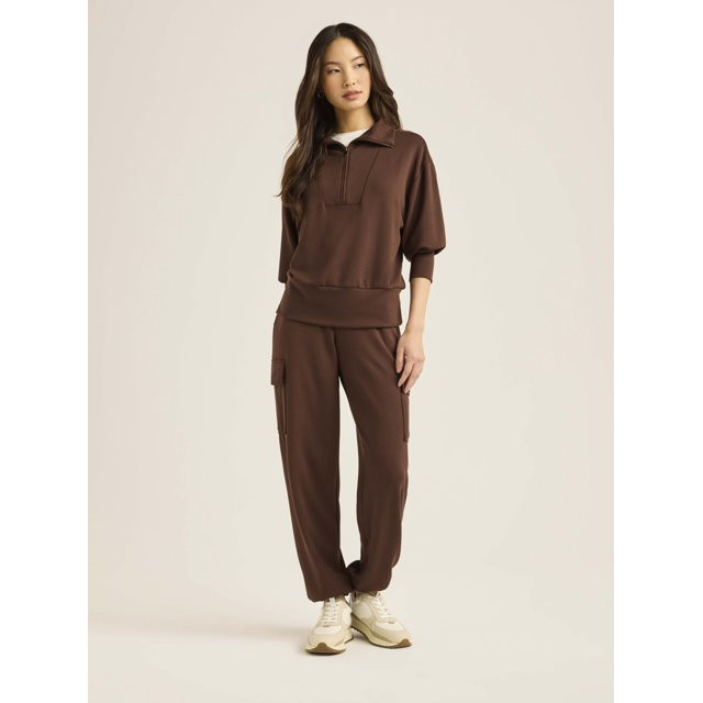 Scoop Women’s & Women's Plus Ultimate ScubaKnit Half Zip Sweatshirt, Sizes XS-4X - Walmart.com | Walmart (US)