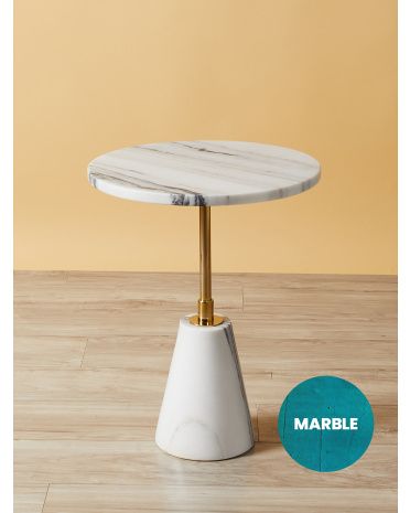 23in Marble And Metal Accent Table | HomeGoods