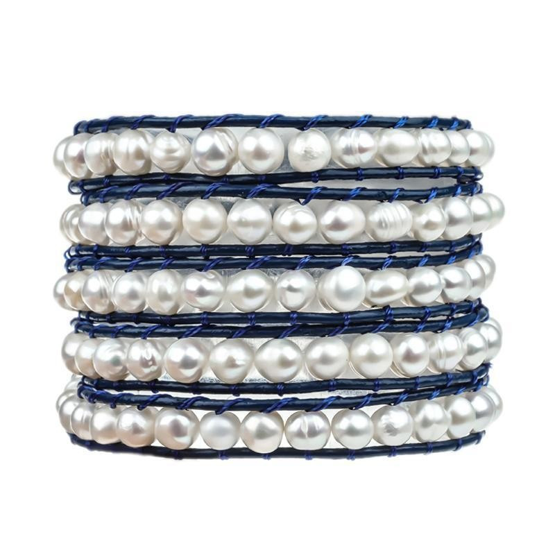 Freshwater Pearls on Royal Blue | Victoria Emerson