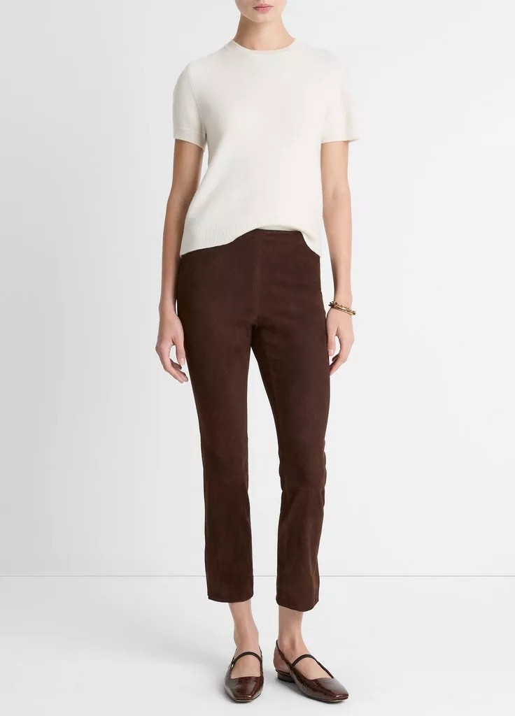 Buy Suede Split-Hem Cropped Pant for USD 1398.00 | Vince | Vince LLC