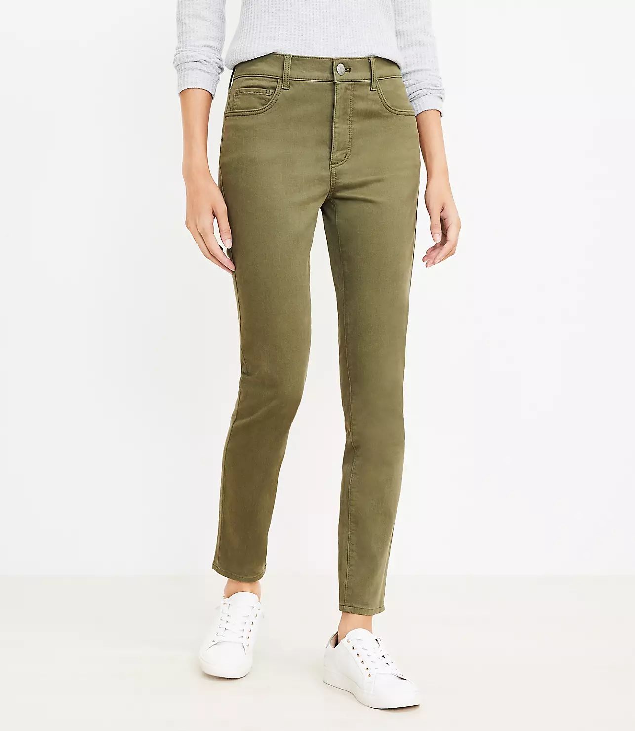 Curvy Five Pocket Skinny Pants in Sateen | LOFT