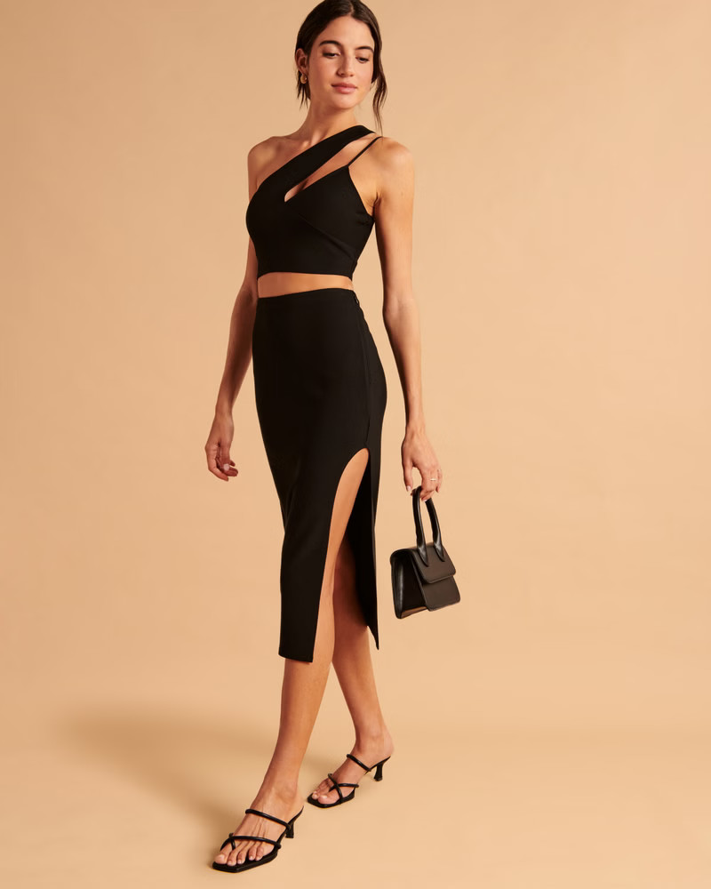 Elevated Slim Midi Skirt | Abercrombie & Fitch (US)