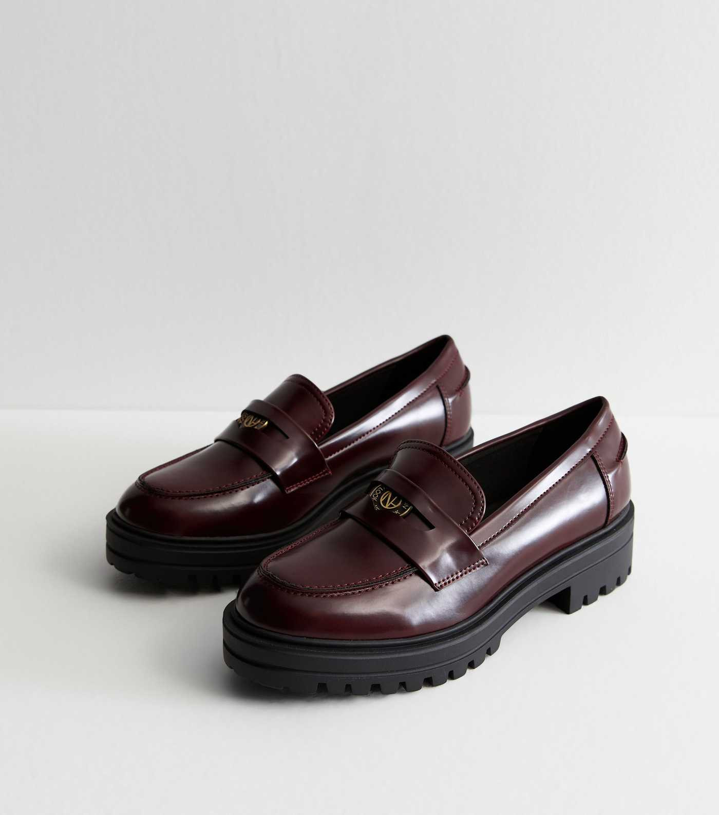 Burgundy Penny Strap Chunky Loafers | New Look | New Look (UK)