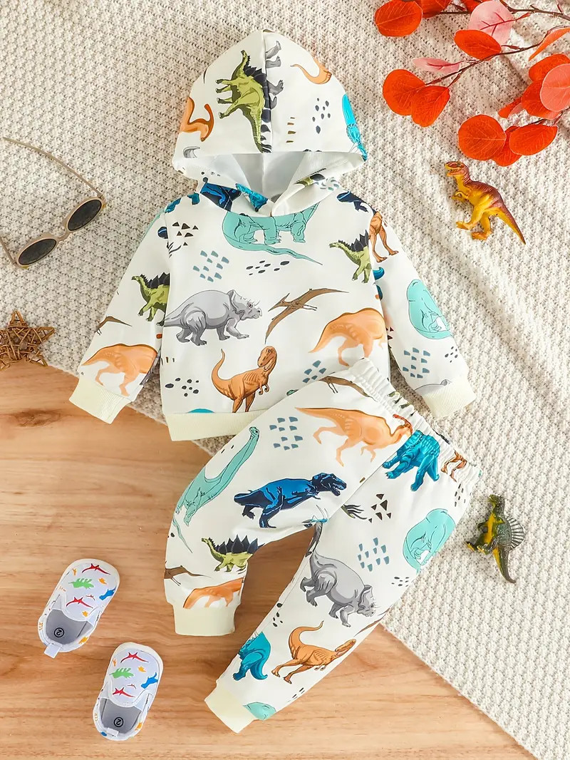 Cute Childlike: Baby Boys Dinosaur Hooded Long Sleeve - Temu | Temu Affiliate Program