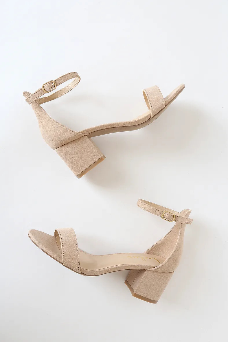 Harper Natural Suede Ankle Strap Heels | Lulus (US)