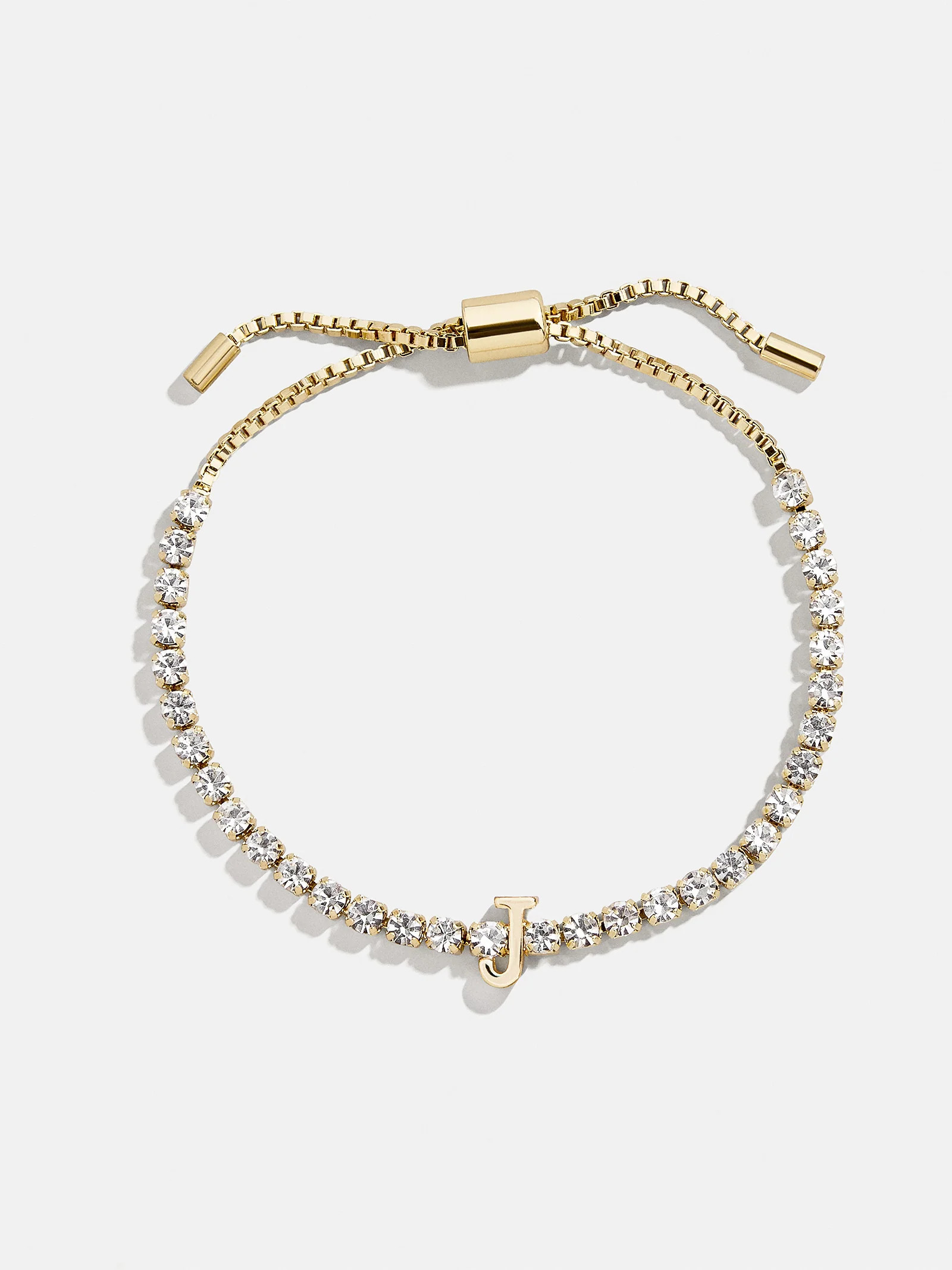 Lyanna Initial Tennis Bracelet - Gold/Pavé - J | BaubleBar